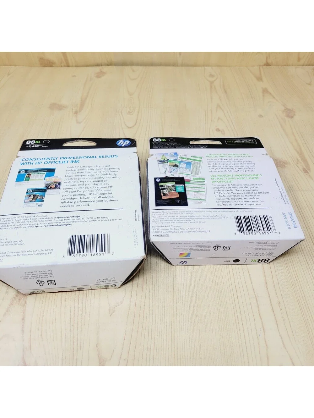 HP OfficeJet 88XL Black Printer Ink Expired Lot of 2